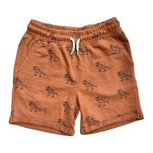 Cotton On Size 5 Boys Tan Dinosaur T Rex Dino pull on pocket shorts